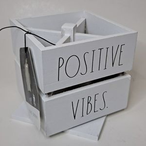 Rae Dunn Spinning Organizer "Positive Vibes" Caddy